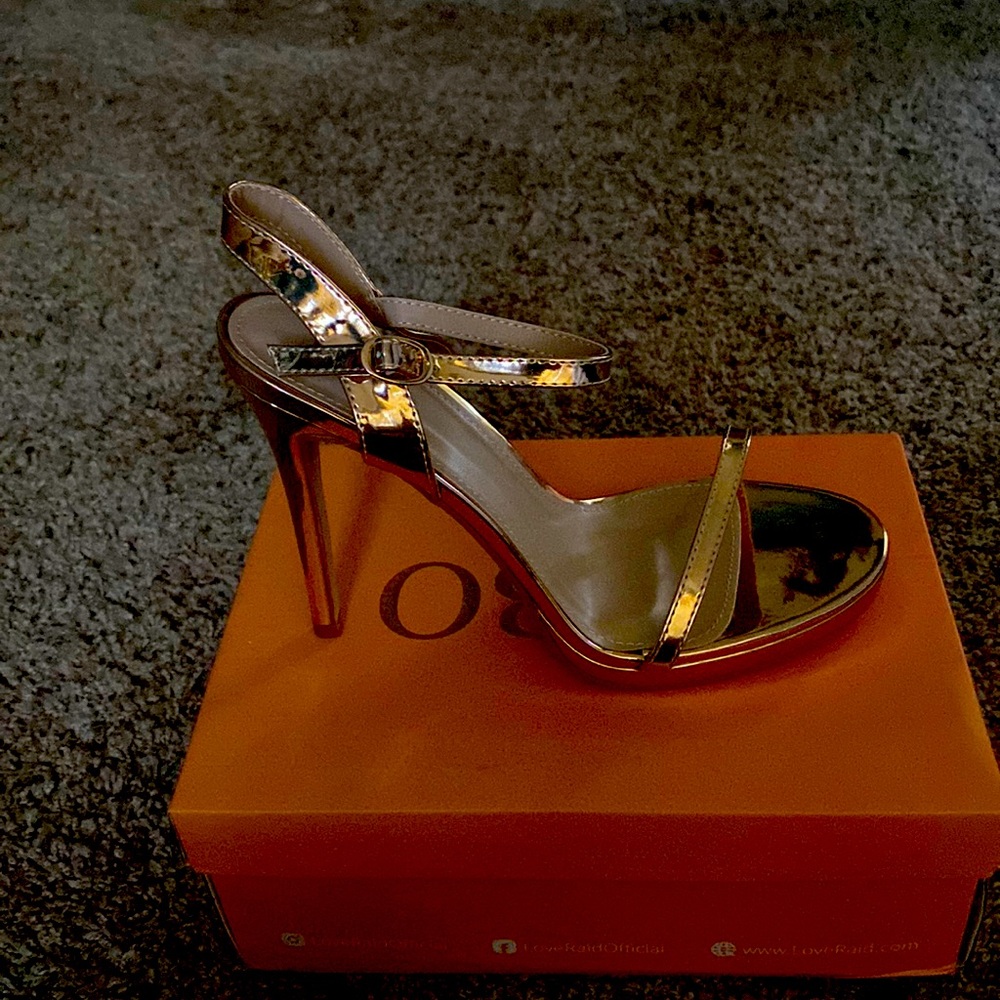 Rose gold wide platform sandal